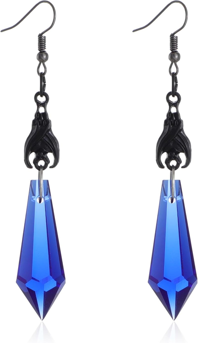 CSIYANJRY99 Goth Bat Crystal Earrings Vampire Accessories for Women Halloween Earring Gothic Jewelry Dangle Earrings Witch Victorian Vintage Dress Costume - Image 1